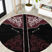 Vintage Western Cowboy Round Carpet Black Version - Wonder Print Shop