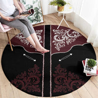 Vintage Western Cowboy Round Carpet Black Version - Wonder Print Shop