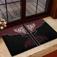 Vintage Western Cowboy Rubber Doormat Black Version - Wonder Print Shop