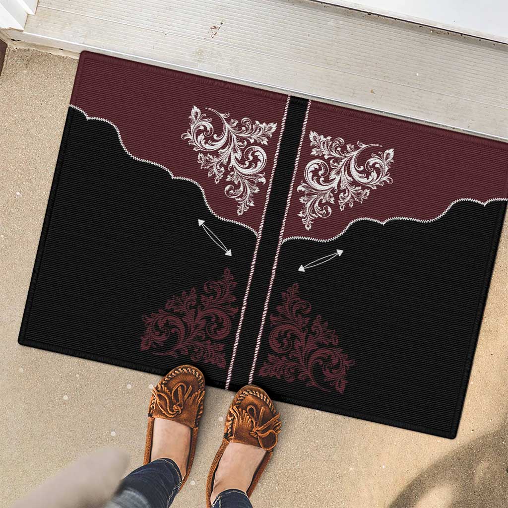 Vintage Western Cowboy Rubber Doormat Black Version - Wonder Print Shop