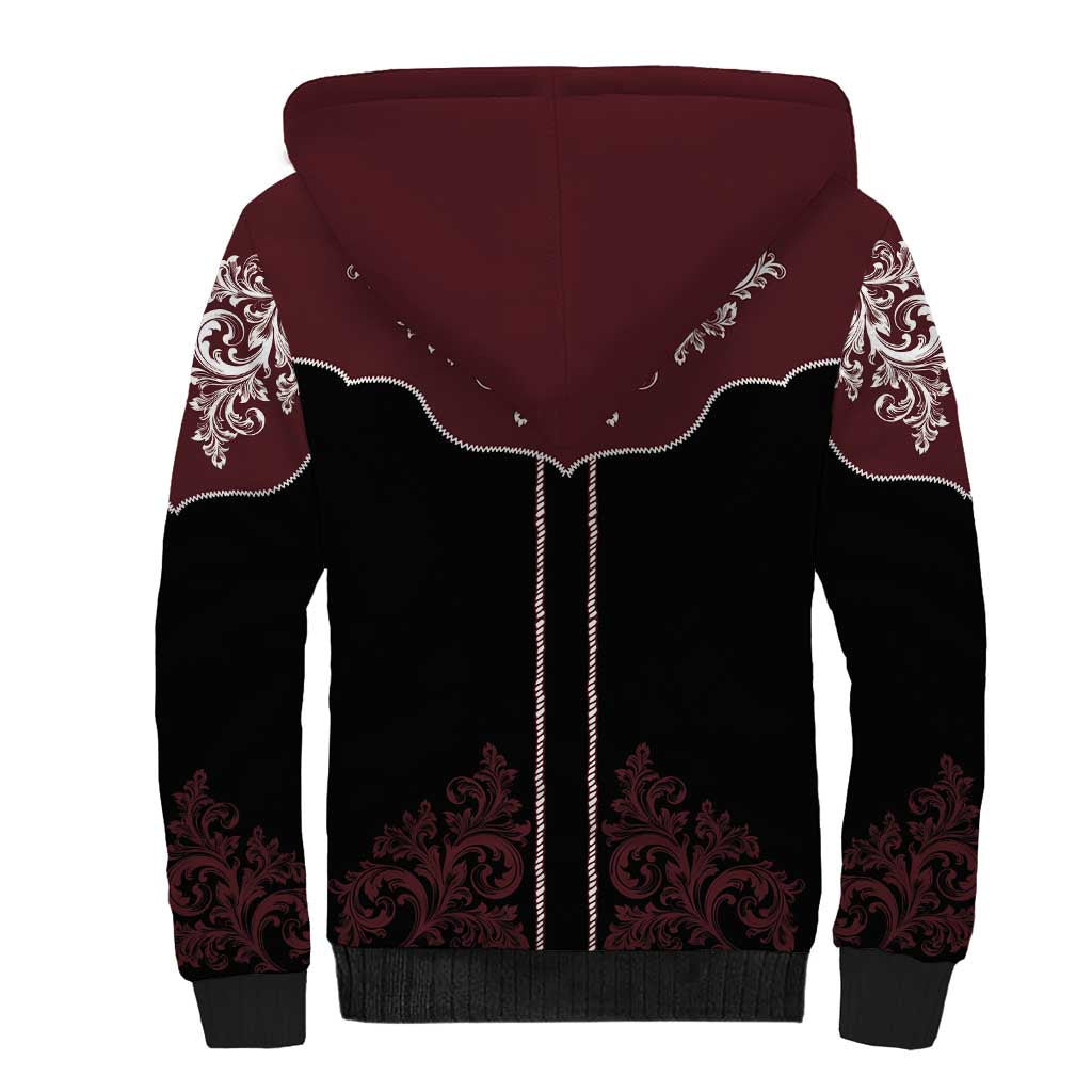 Vintage Western Cowboy Sherpa Hoodie Black Version - Wonder Print Shop