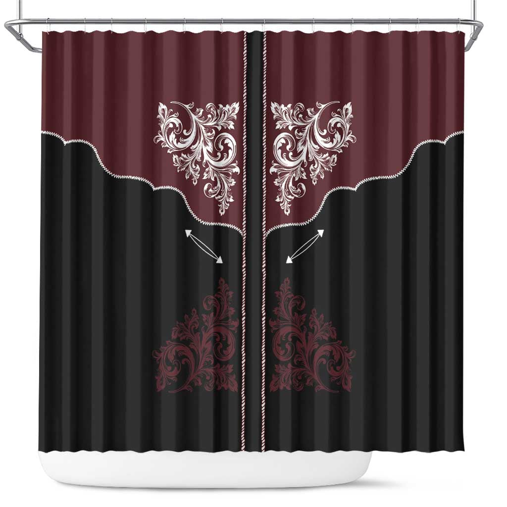 Vintage Western Cowboy Shower Curtain Black Version - Wonder Print Shop