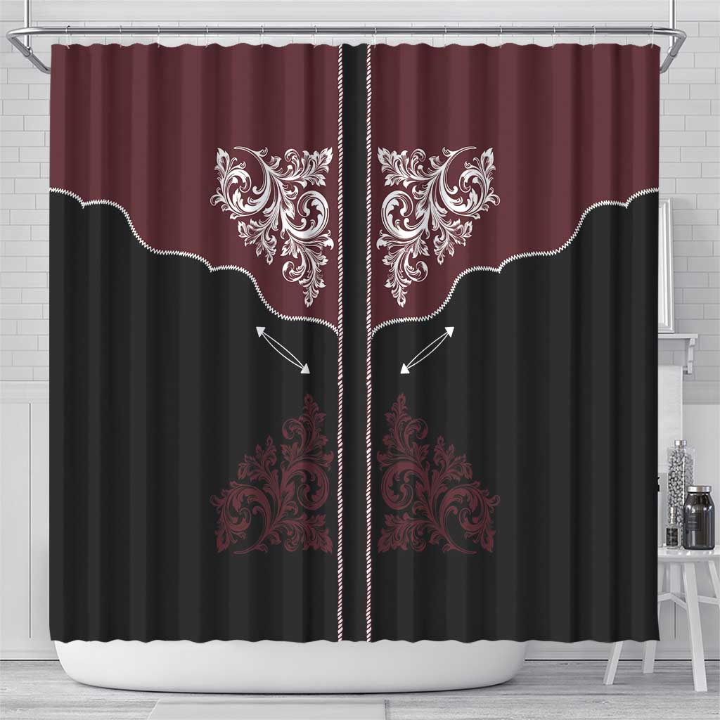 Vintage Western Cowboy Shower Curtain Black Version - Wonder Print Shop