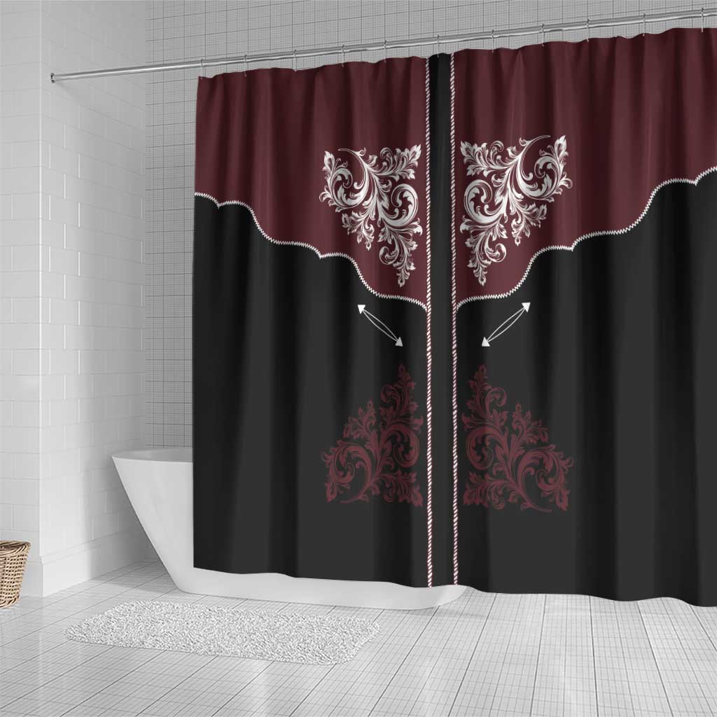 Vintage Western Cowboy Shower Curtain Black Version - Wonder Print Shop