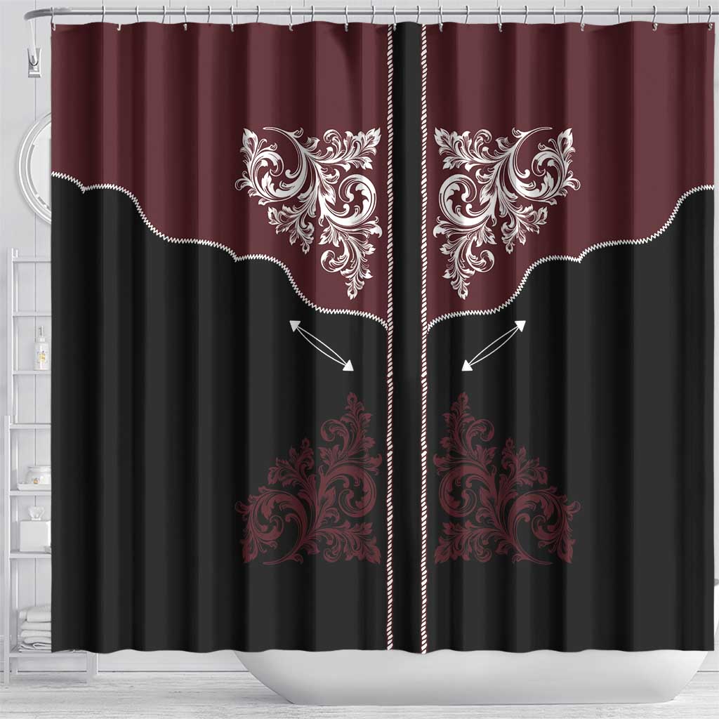 Vintage Western Cowboy Shower Curtain Black Version - Wonder Print Shop