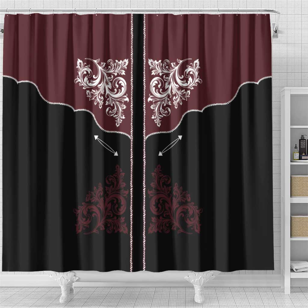Vintage Western Cowboy Shower Curtain Black Version - Wonder Print Shop