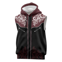 Vintage Western Cowboy Sleeveless Hoodie Black Version - Wonder Print Shop