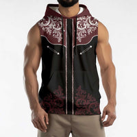 Vintage Western Cowboy Sleeveless Hoodie Black Version - Wonder Print Shop
