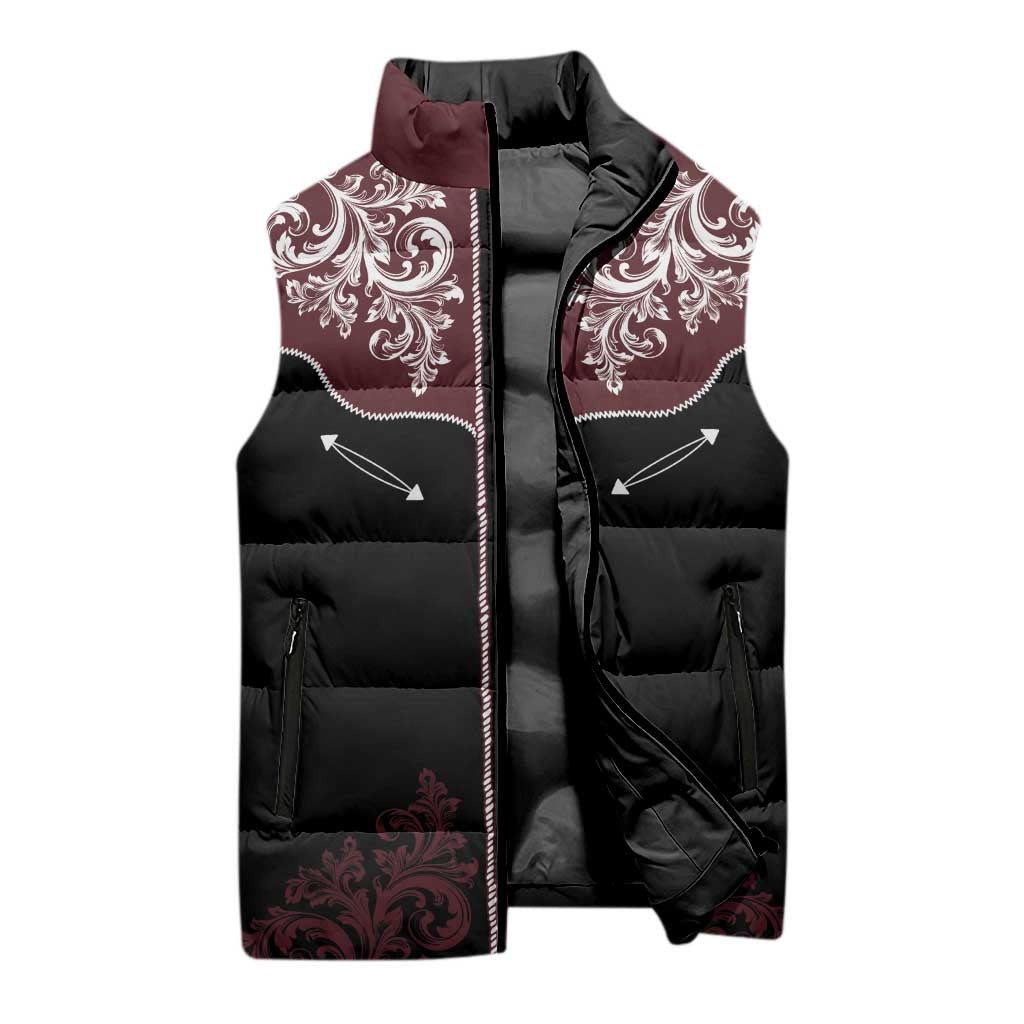 Vintage Western Cowboy Sleeveless Puffer Jacket Black Version - Wonder Print Shop
