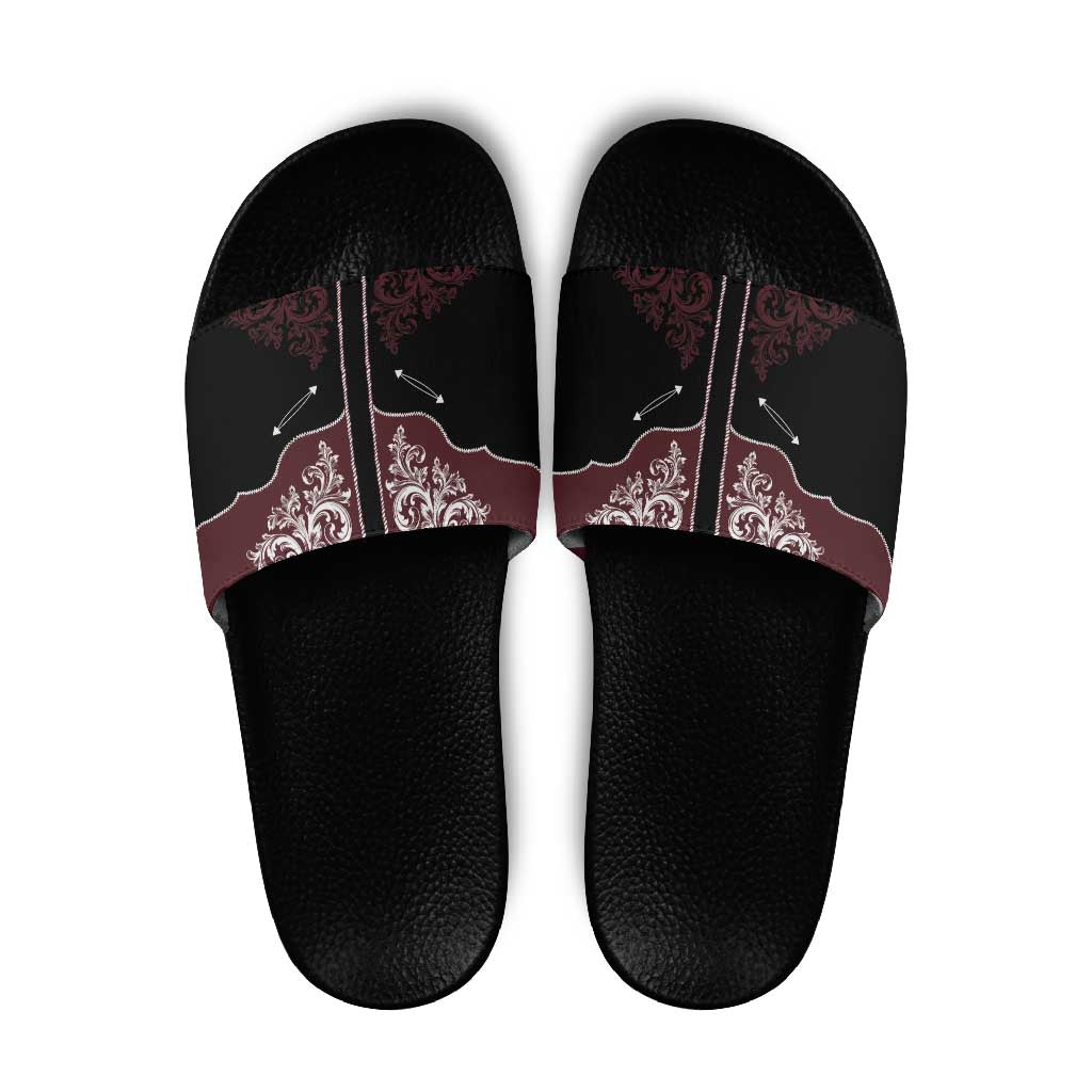 Vintage Western Cowboy Slide Sandals Black Version - Wonder Print Shop