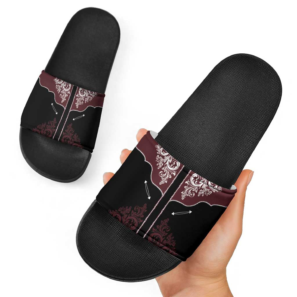 Vintage Western Cowboy Slide Sandals Black Version - Wonder Print Shop