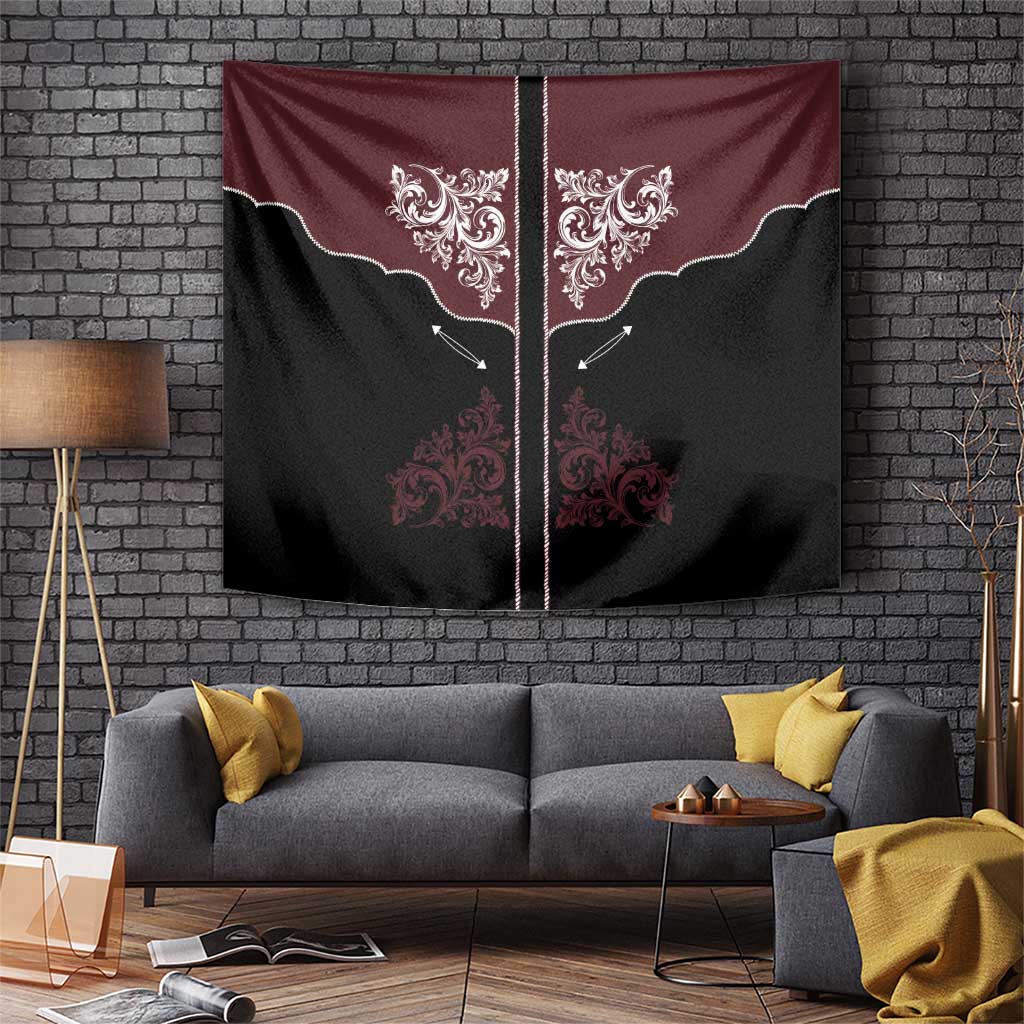 Vintage Western Cowboy Tapestry Black Version - Wonder Print Shop