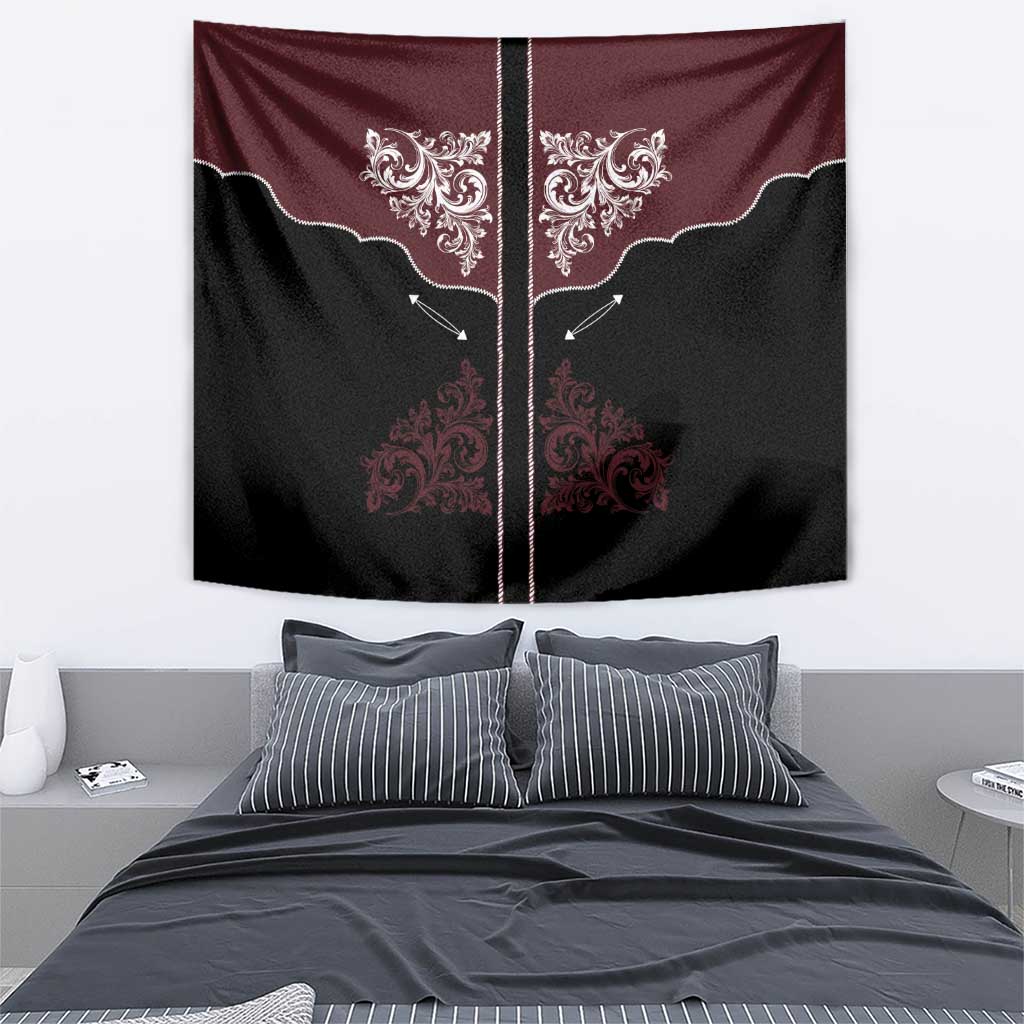 Vintage Western Cowboy Tapestry Black Version - Wonder Print Shop