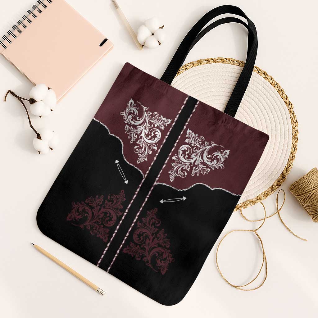 Vintage Western Cowboy Tote Bag Black Version - Wonder Print Shop