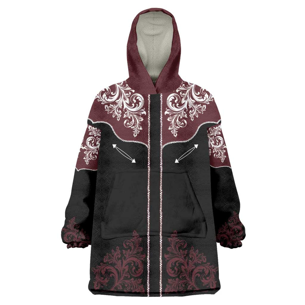 Vintage Western Cowboy Wearable Blanket Hoodie Black Version - Wonder Print Shop