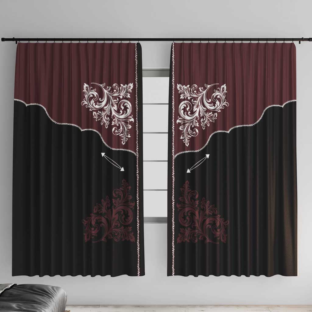Vintage Western Cowboy Window Curtain Black Version - Wonder Print Shop