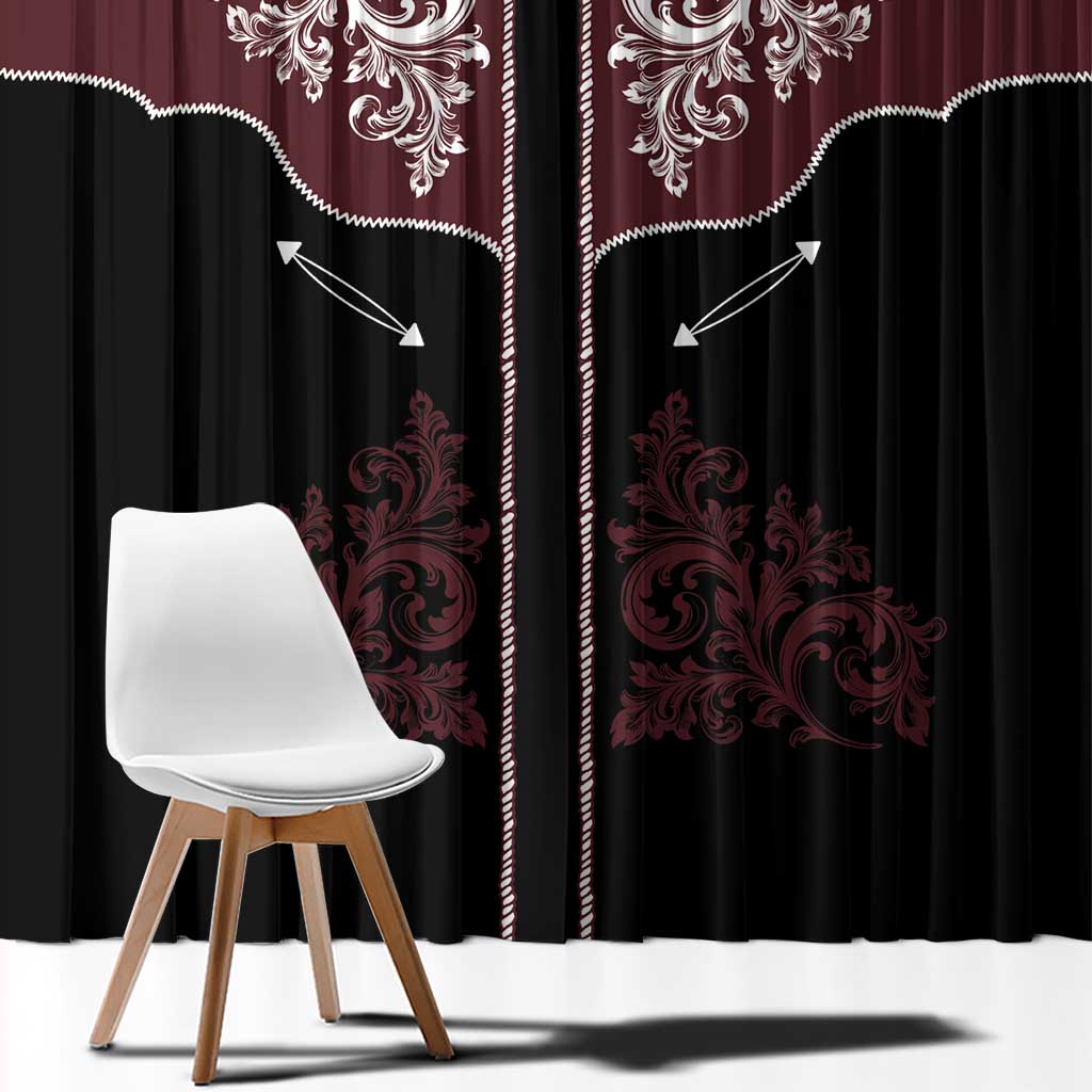 Vintage Western Cowboy Window Curtain Black Version - Wonder Print Shop