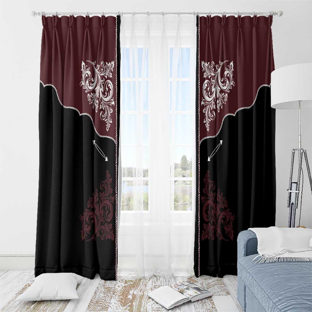 Vintage Western Cowboy Window Curtain Black Version - Wonder Print Shop