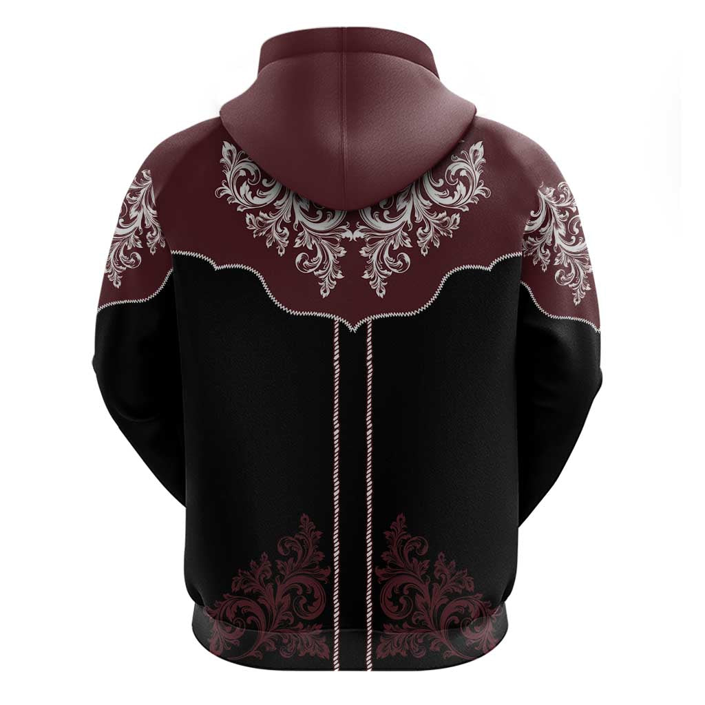 Vintage Western Cowboy Zip Hoodie Black Version - Wonder Print Shop