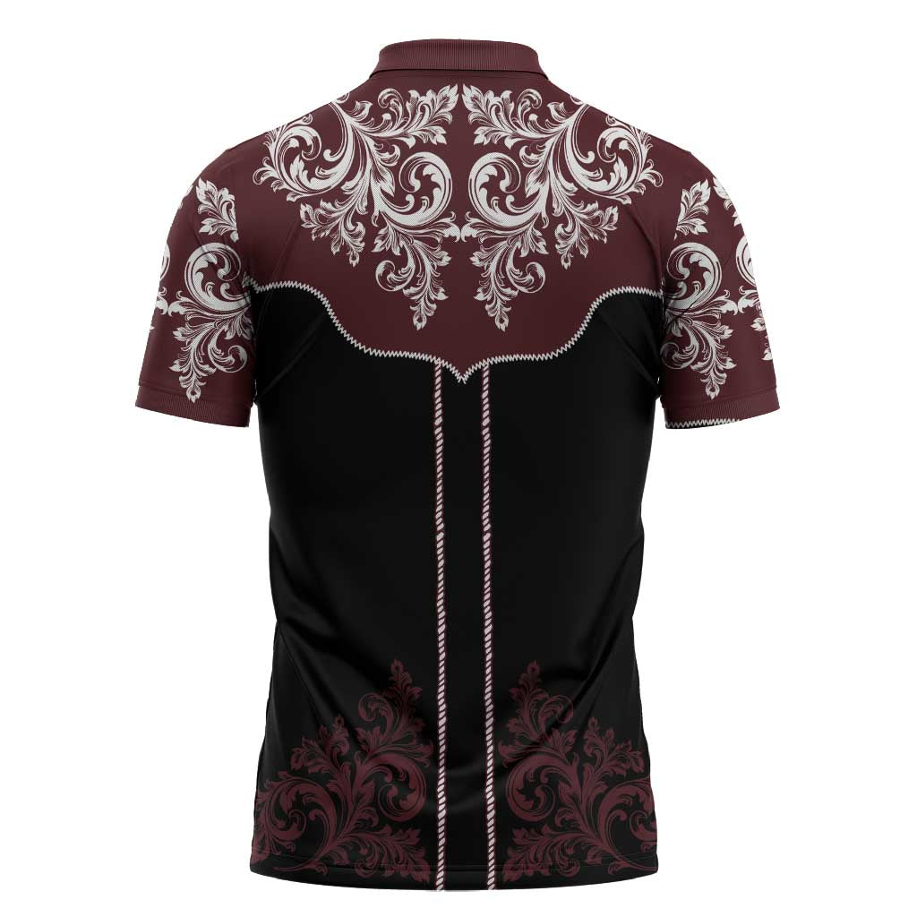 Vintage Western Cowboy Zipper Polo Shirt Black Version - Wonder Print Shop