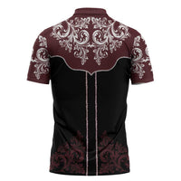 Vintage Western Cowboy Zipper Polo Shirt Black Version - Wonder Print Shop