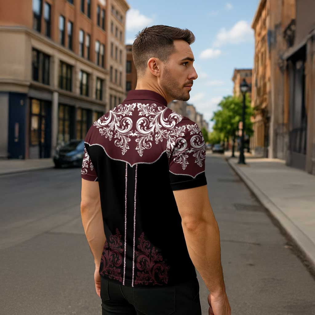 Vintage Western Cowboy Zipper Polo Shirt Black Version - Wonder Print Shop