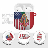 Guadalupe Virgin Mary AirPods Case Mexican American Flag - Wonder Print Shop
