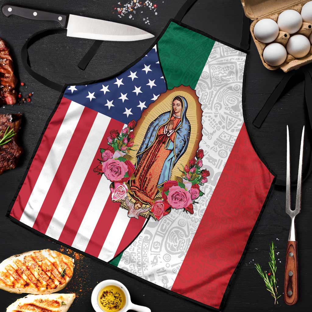 Guadalupe Virgin Mary Apron Mexican American Flag - Wonder Print Shop