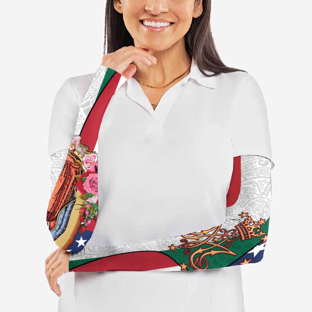 Guadalupe Virgin Mary Arm Sleeves Mexican American Flag - Wonder Print Shop