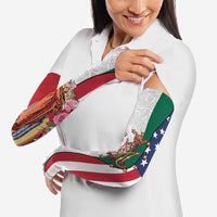 Guadalupe Virgin Mary Arm Sleeves Mexican American Flag - Wonder Print Shop