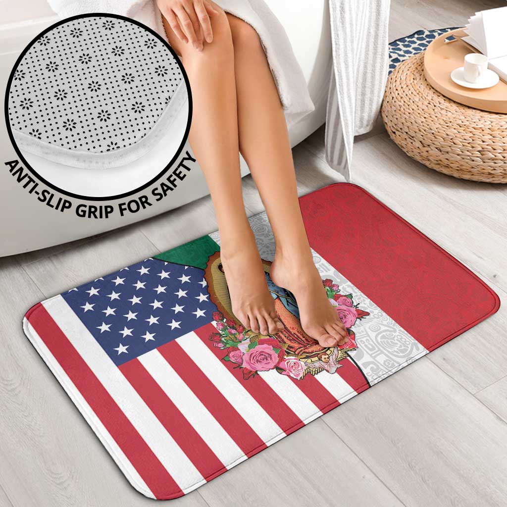 Guadalupe Virgin Mary Bathroom Set Mexican American Flag - Wonder Print Shop