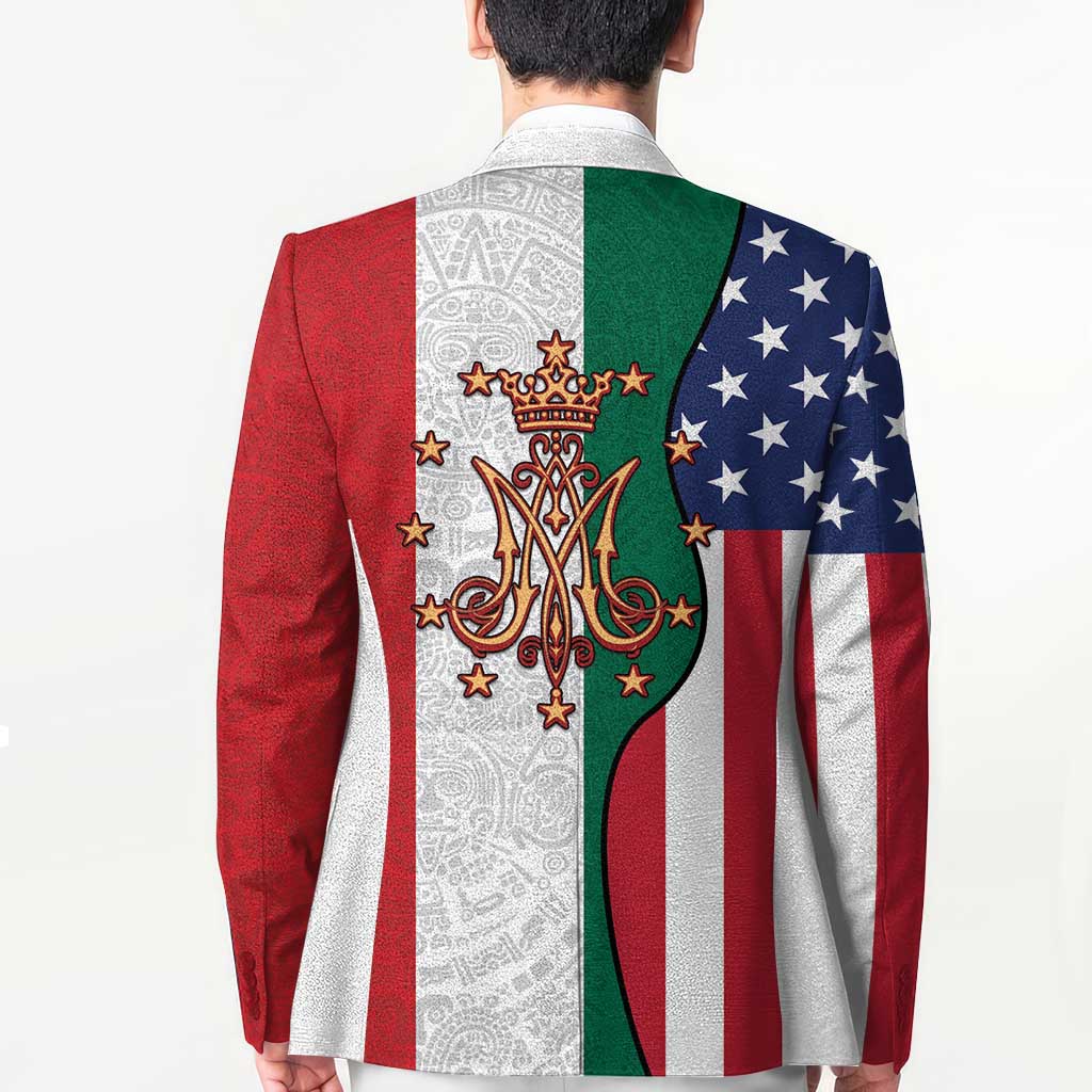Guadalupe Virgin Mary Blazer Mexican American Flag - Wonder Print Shop