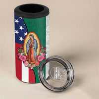 Guadalupe Virgin Mary 4 in 1 Can Cooler Tumbler Mexican American Flag - Wonder Print Shop