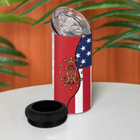 Guadalupe Virgin Mary 4 in 1 Can Cooler Tumbler Mexican American Flag - Wonder Print Shop