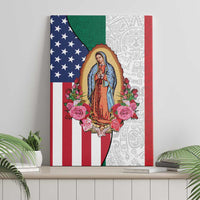 Guadalupe Virgin Mary Canvas Wall Art Mexican American Flag - Wonder Print Shop
