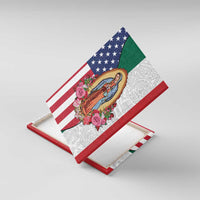 Guadalupe Virgin Mary Canvas Wall Art Mexican American Flag - Wonder Print Shop