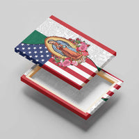 Guadalupe Virgin Mary Canvas Wall Art Mexican American Flag - Wonder Print Shop