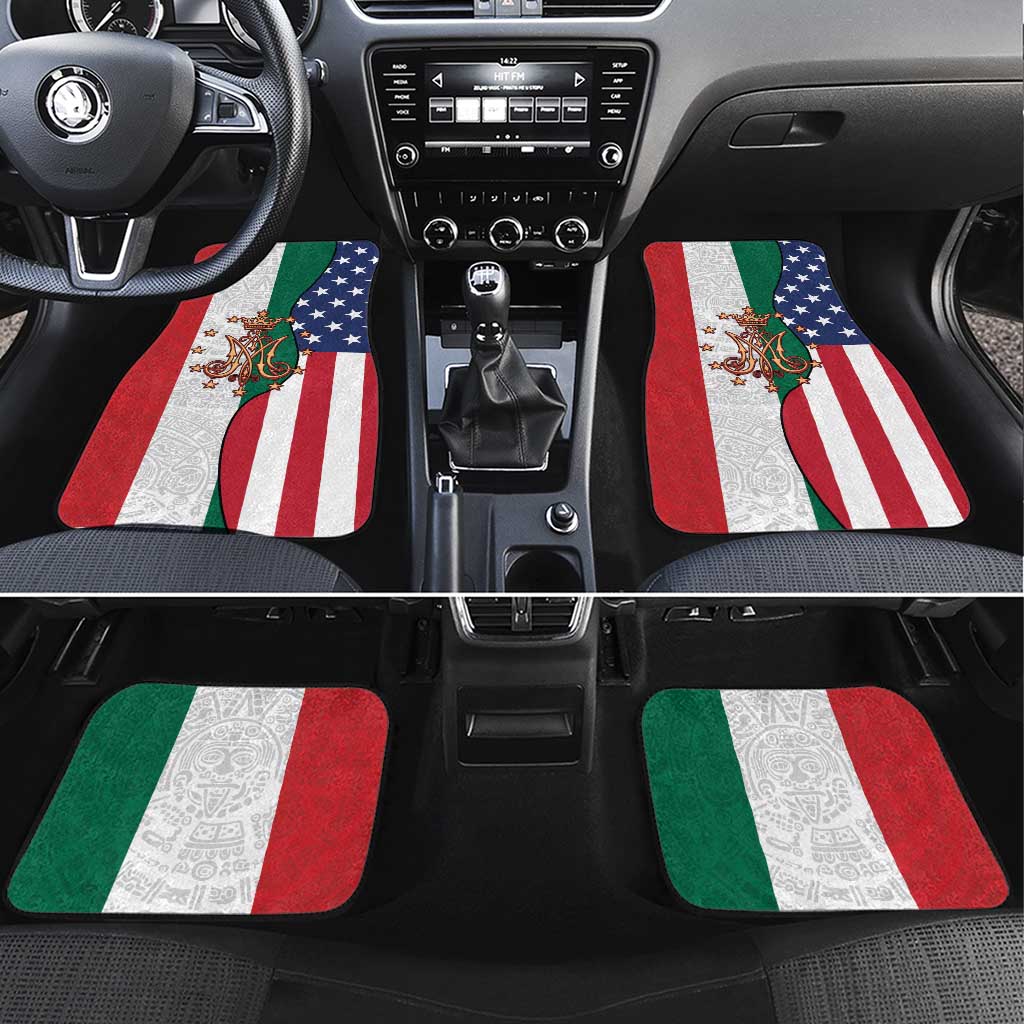 Guadalupe Virgin Mary Car Mats Mexican American Flag - Wonder Print Shop