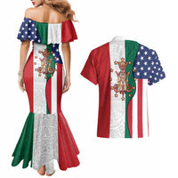 Guadalupe Virgin Mary Couples Matching Mermaid Dress and Hawaiian Shirt Mexican American Flag - Wonder Print Shop