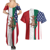 Guadalupe Virgin Mary Couples Matching Summer Maxi Dress and Hawaiian Shirt Mexican American Flag - Wonder Print Shop
