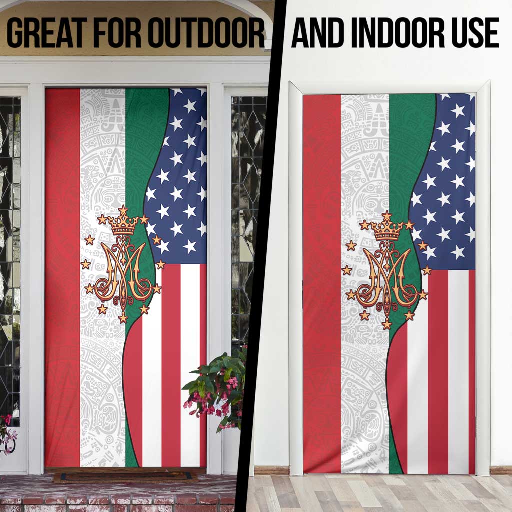 Guadalupe Virgin Mary Door Cover Mexican American Flag - Wonder Print Shop