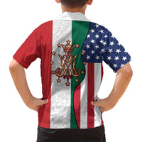 Guadalupe Virgin Mary Family Matching Long Sleeve Bodycon Dress and Hawaiian Shirt Mexican American Flag - Wonder Print Shop