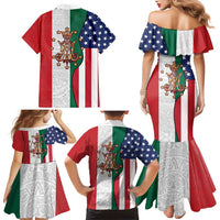Guadalupe Virgin Mary Family Matching Mermaid Dress and Hawaiian Shirt Mexican American Flag - Wonder Print Shop