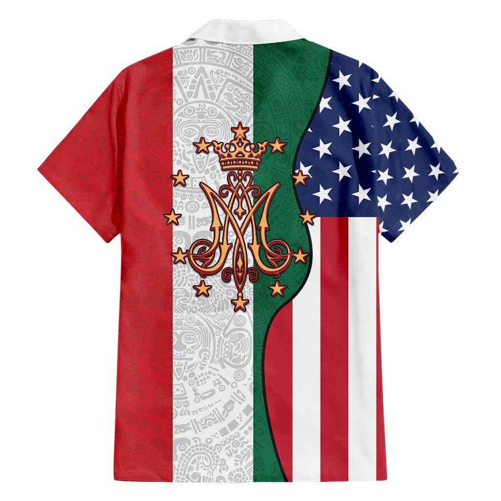 Guadalupe Virgin Mary Family Matching Off Shoulder Maxi Dress and Hawaiian Shirt Mexican American Flag - Wonder Print Shop