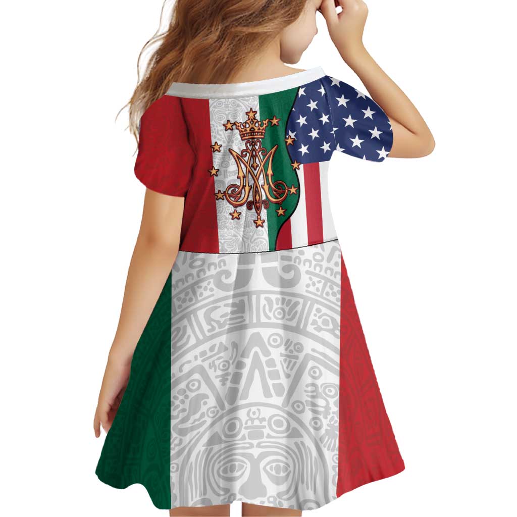 Guadalupe Virgin Mary Family Matching Puletasi and Hawaiian Shirt Mexican American Flag - Wonder Print Shop
