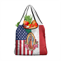 Guadalupe Virgin Mary Grocery Bag Mexican American Flag - Wonder Print Shop