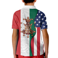 Guadalupe Virgin Mary Kid Polo Shirt Mexican American Flag - Wonder Print Shop