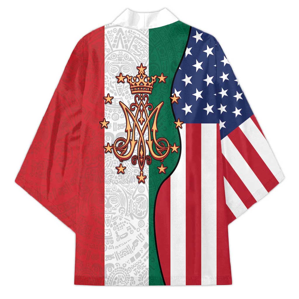 Guadalupe Virgin Mary Kimono Mexican American Flag - Wonder Print Shop