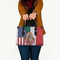 Guadalupe Virgin Mary Leather Bag Mexican American Flag - Wonder Print Shop
