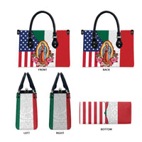 Guadalupe Virgin Mary Leather Bag Mexican American Flag - Wonder Print Shop
